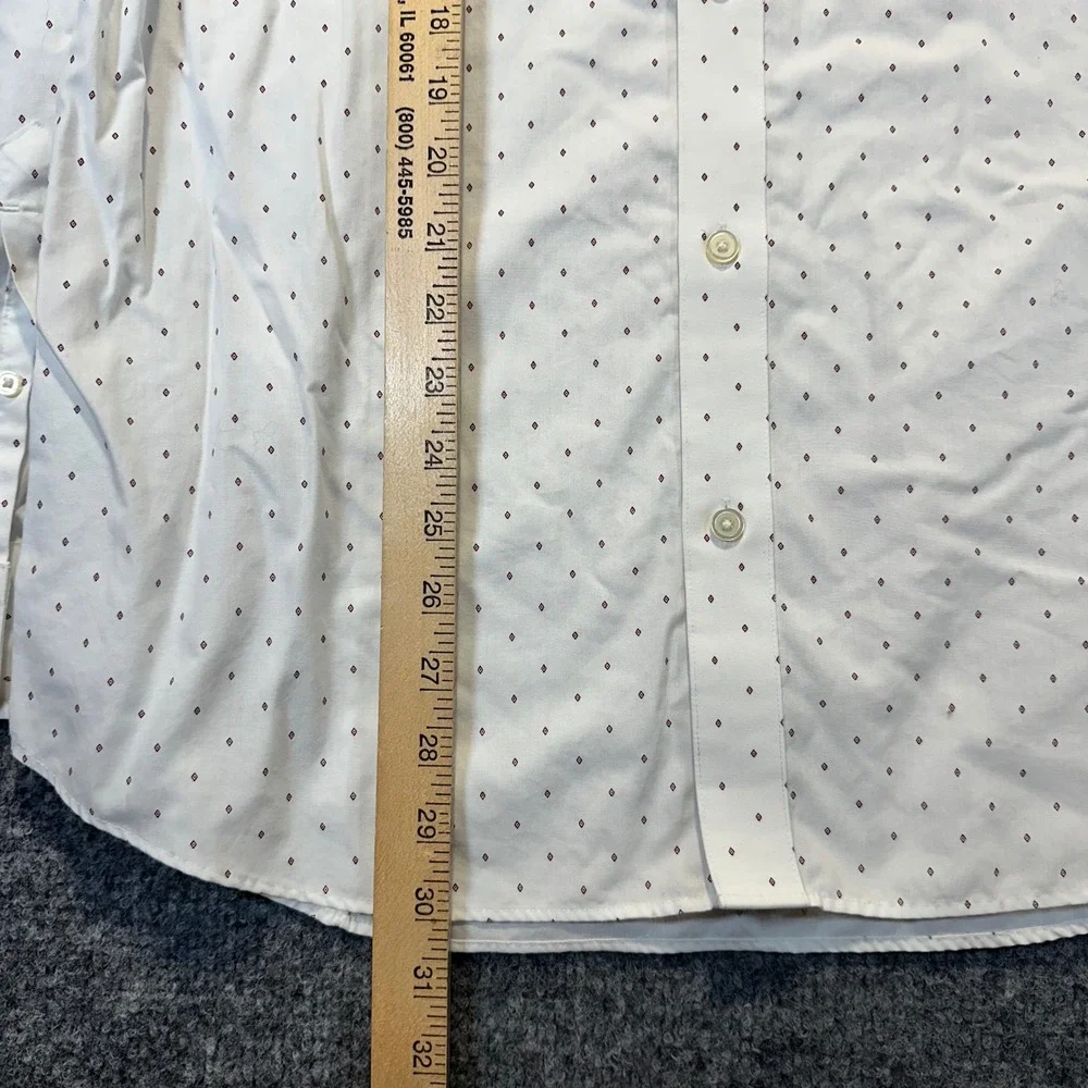 Banana Republic Button Down Shirt Mens L White Diamond Slim Fit Non-Iron Office